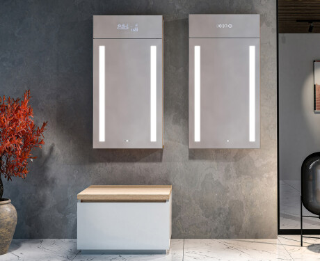 Szafka Do Przedpokoju Wisząca z Lustrem LED Amelia 60 x 110cm #12