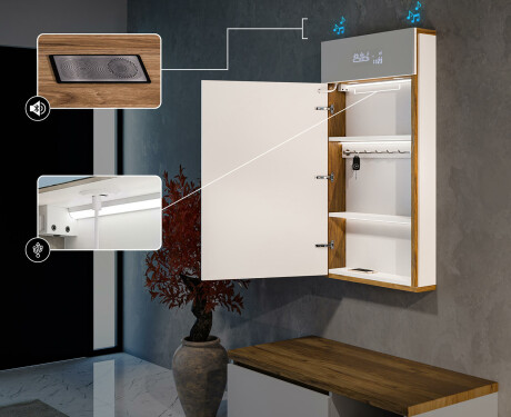 Szafka Do Przedpokoju Wisząca z Lustrem LED Amelia 60 x 110cm #5