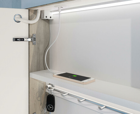 Szafka Do Przedpokoju Wisząca z Lustrem LED Amelia 60 x 110cm #9