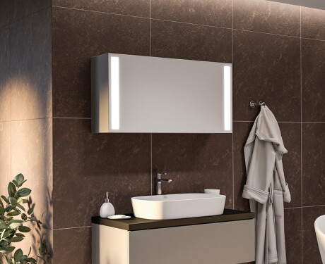 Wisząca szafka łazienkowa z lustrem podświetlana Sofia 100x50cm