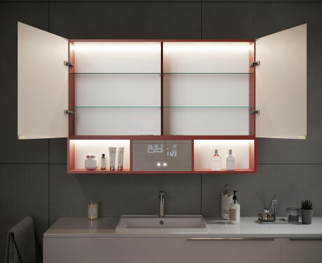 Szafka łazienkowa z Lustrem LED dwudrzwiowa Emma  100 x 72cm #12