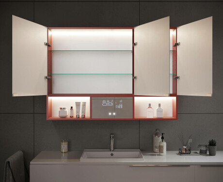 Szafka łazienkowa z Lustrem LED trzydrzwiowa Emma 100 x 72cm #12
