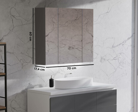 Szafka łazienkowa z Lustrem LED Wisząca - Clara 70 x 60cm #2