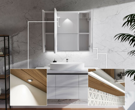 Szafka łazienkowa z Lustrem LED Wisząca - Clara 70 x 60cm #4