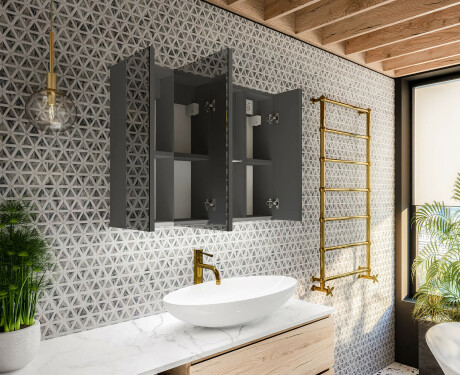 Szafka łazienkowa z Lustrem LED Wisząca - Clara 70 x 60cm #6