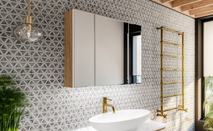 Szafka łazienkowa z Lustrem LED Wisząca - Clara 70 x 60cm