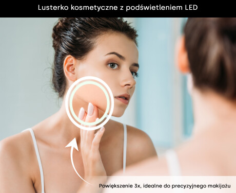 Zaokrąglone Nowoczesne Lustro LED z ramką iPad Displine L141 #6