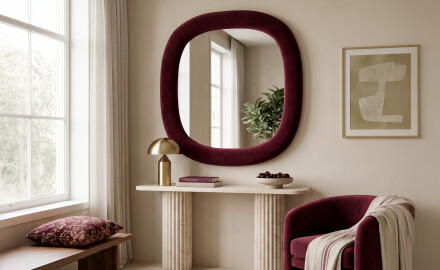 Designerskie lustro tapicerowane - Velora Arco