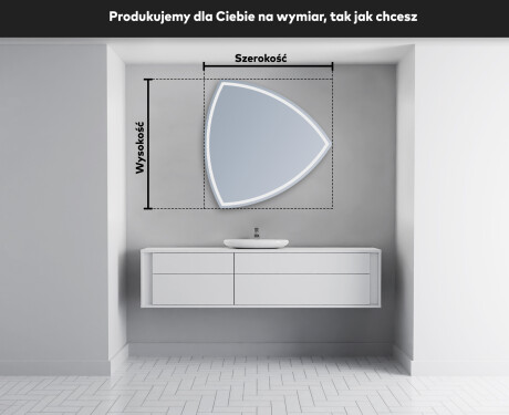 Lustro asymetryczne łazienkowe podświetlane LED T223 #3