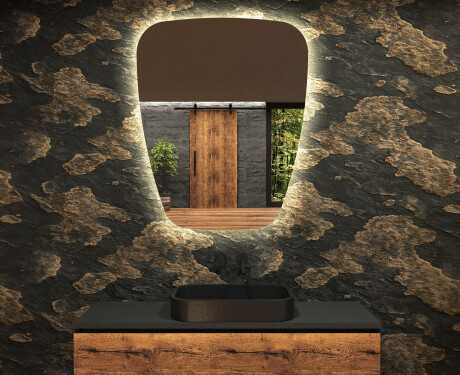 Lustro nieregularne podświetlane dekoracyjne LED Z221