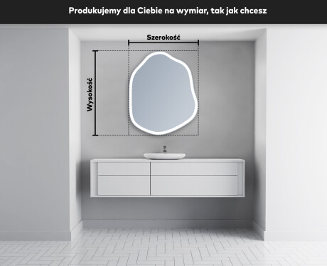 Lustro asymetryczne łazienkowe podświetlane LED E222 #4