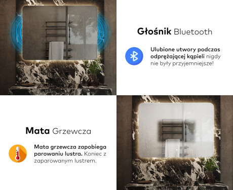 Nowoczesne Lustro Łazienkowe Podświetlane Zaokrąglone LED142 #6