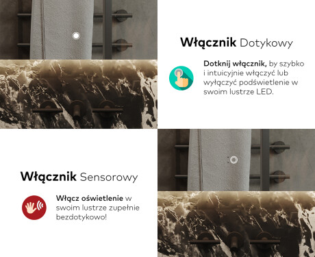 Nowoczesne Lustro Łazienkowe Podświetlane Zaokrąglone LED142 #9